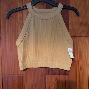 Aerie Ribbed Beige Crop Top NWT size Large